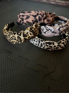 Leopard Print Knot Headbands - Set of 4